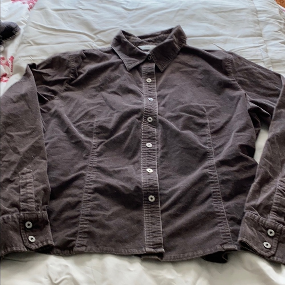 Talbots Corduroy brown button down shirt